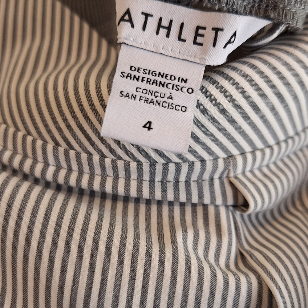 Athleta Brooklyn Textured Ankle Jogger Pant Grsy Stripe Women 4 Lounge Yoga Pant - Picture 6 of 8